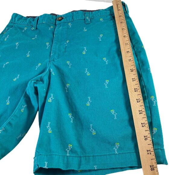 Flamingo Chino Shorts Mens 30x8.5 Teal Stretch Golf Summer Preppy Resort George - Picture 8 of 11